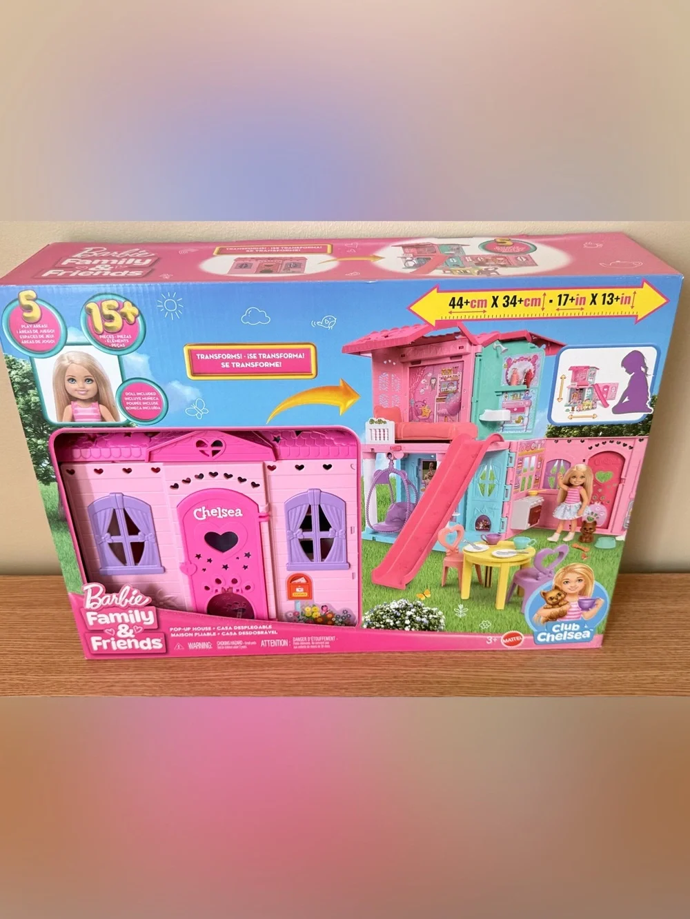 New in box- Barbie Chelsea Toy Dollhouse Playset with Slide